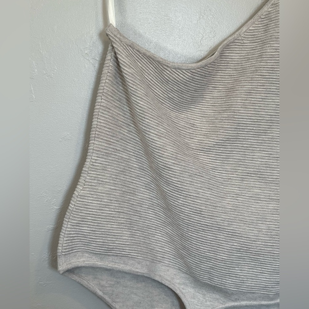 Abercrombie & Fitch Beige Ribbed One-Shoulder Strap Bodysuit Womens Size XL - Picture 13 of 14